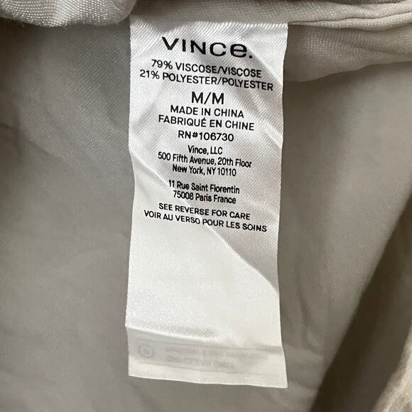 Vince Top Womens Medium Gray Velvet Silk Button Up Front Quiet Luxury Preppy - Picture 13 of 14